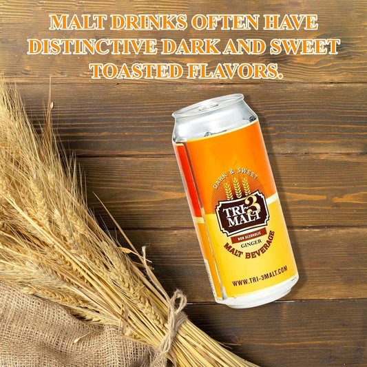 TRI-3 Malt Drink Original and Ginger 6 pack cans non-alcoholic malt beverage UK