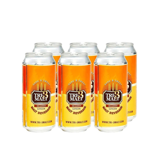 TRI-3 Malt Drink Ginger 6 pack cans African non-alcoholic malt soda beverages