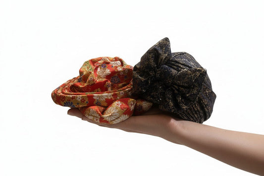 Nigerian Auto-Gele headtie with front bow pattern for traditional celebrations