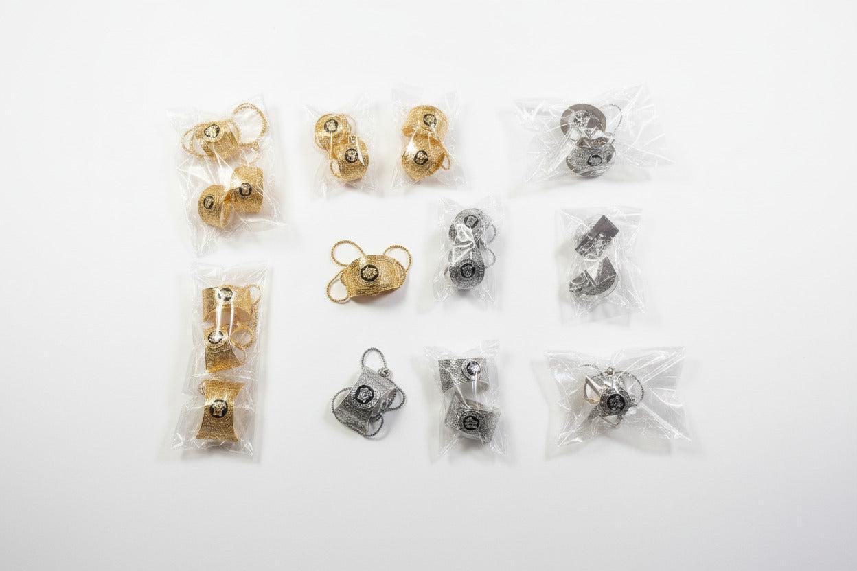 Bentix Brazilian gold and silver necklace and earring set showcasing elegant layered jewelry pieces