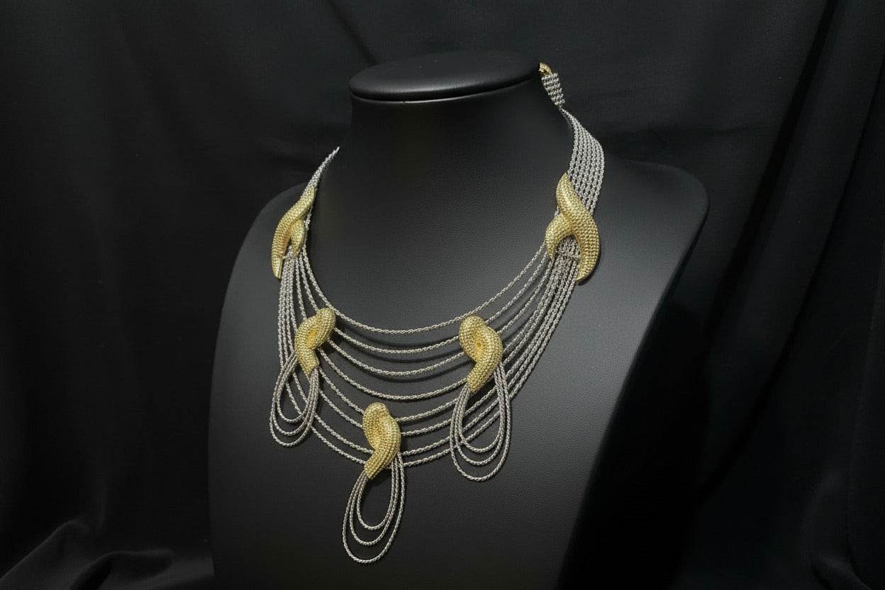 Bentix Brazilian round gold and silver plated jewellery set with necklaces, bangles, rings, and earrings
