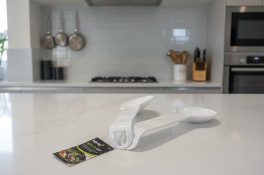 Two durable plastic serving spoons set for everyday use and entertaining