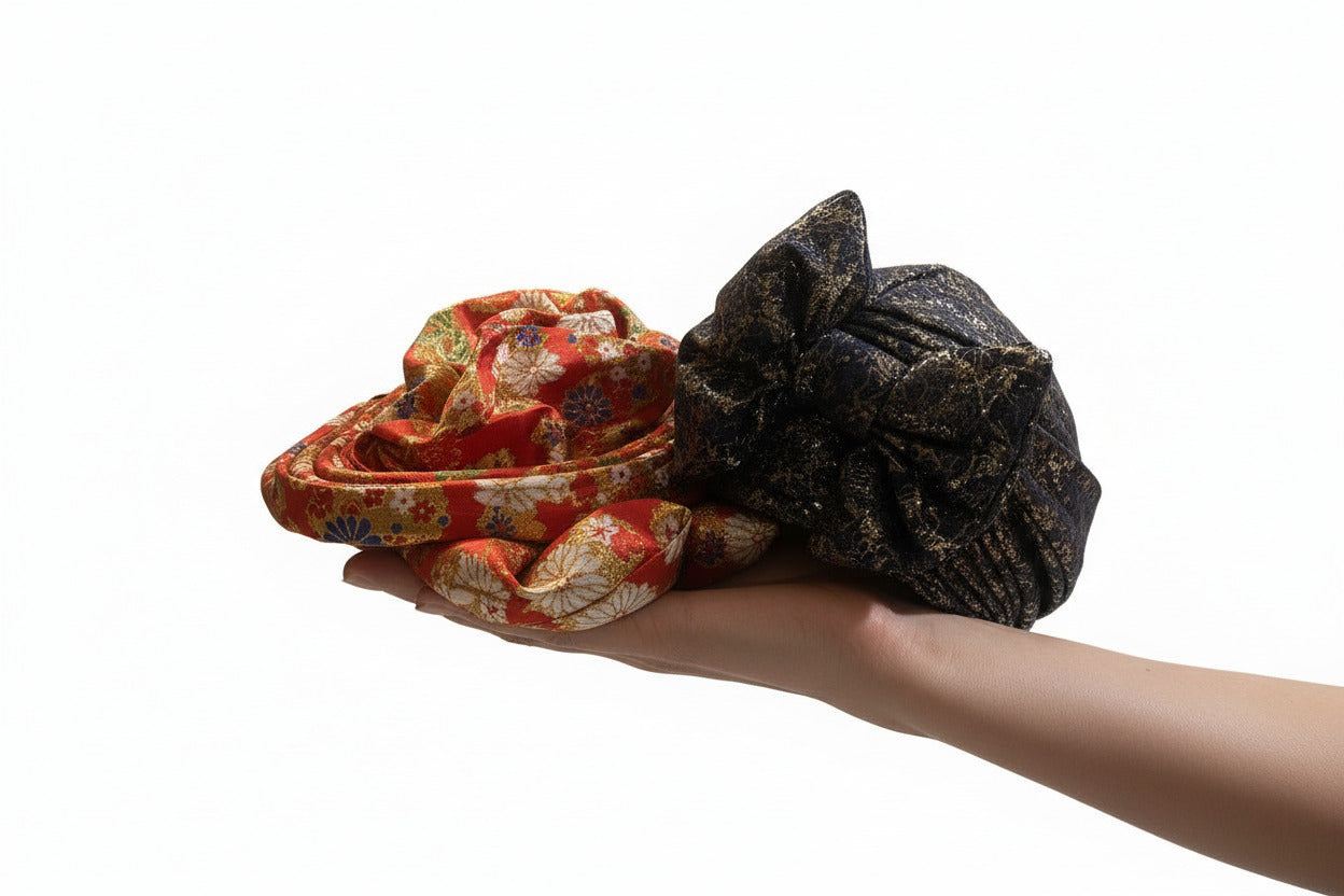 Nigerian Auto-Gele headtie with front bow pattern for traditional celebrations