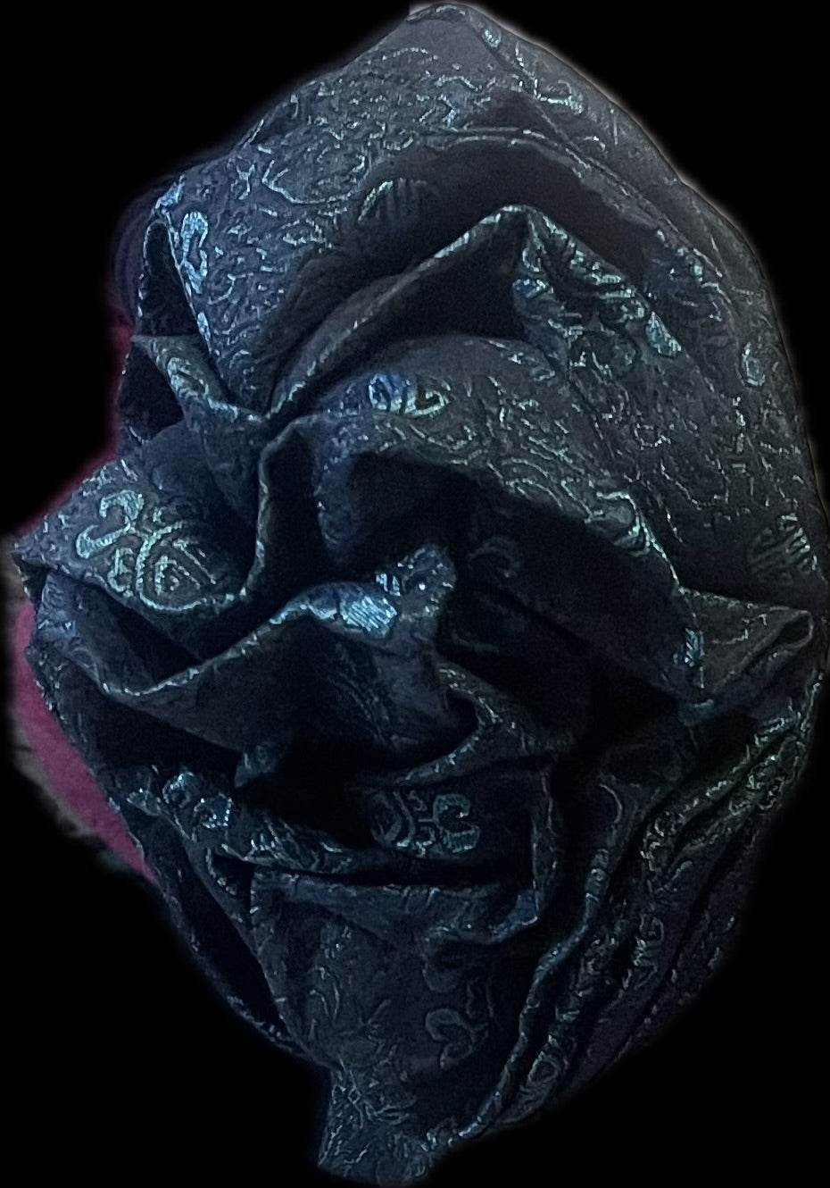 Pink Nigerian Auto-Gele headtie with damask pattern for traditional celebrations