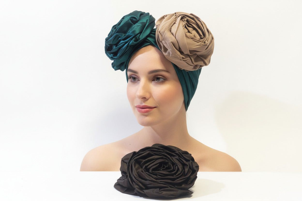Elegant Nigerian Flower Turban Auto-Gele headtie for traditional celebrations