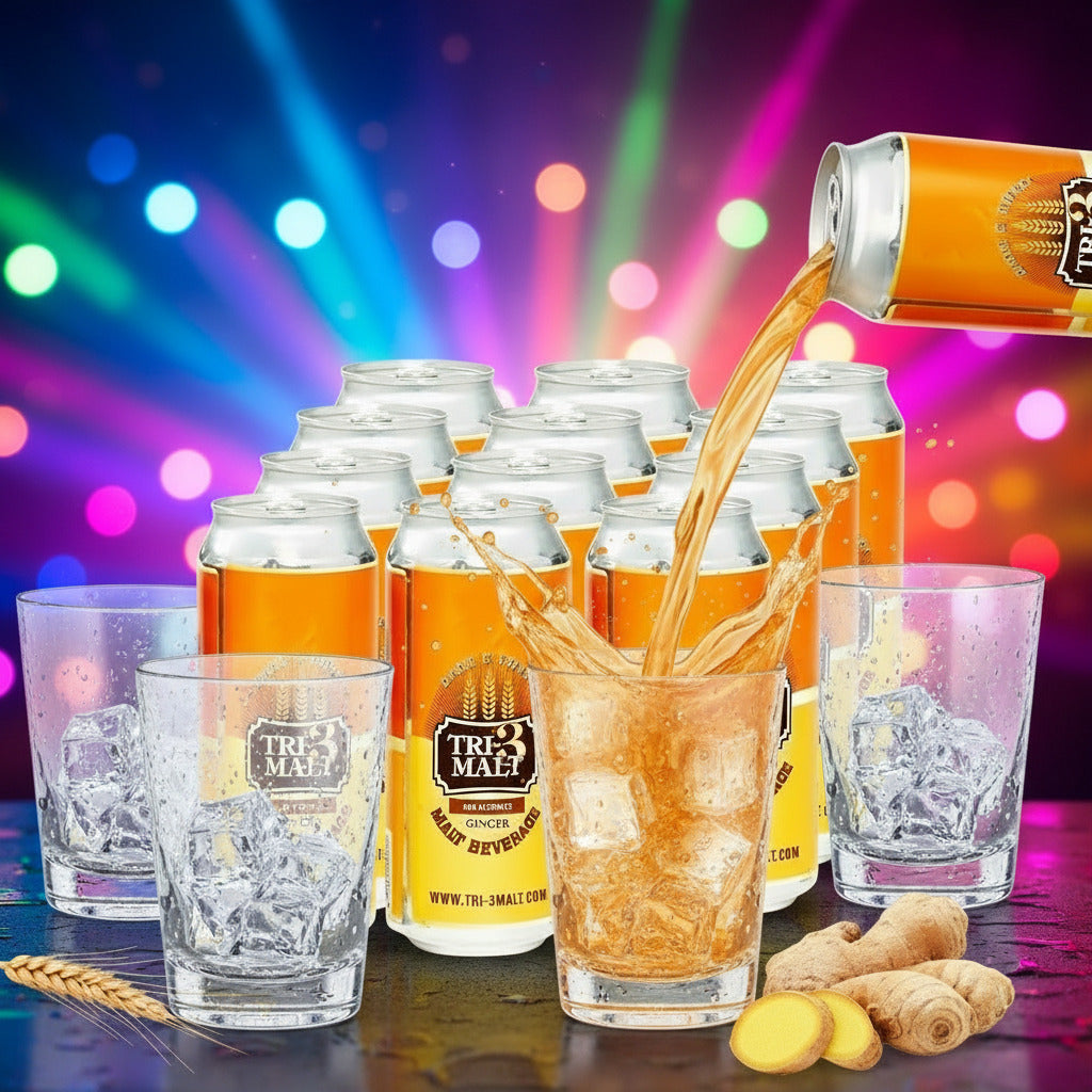 TRI-3 Malt Drink Ginger - Pack 12 Cans