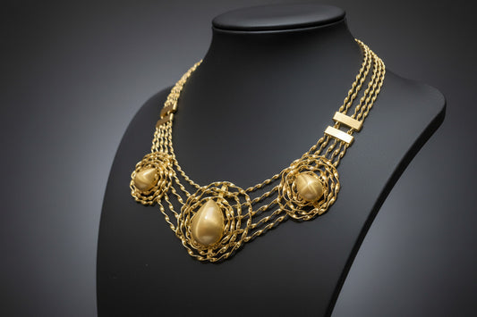 Bentix Brazilian Gold necklace,bangle,earrings and ring with Spherical elements set